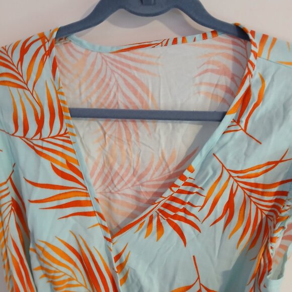 Cupshe Women's Flutter Sleeve Tropical Print Romper SZ M NWT - Picture 4 of 13